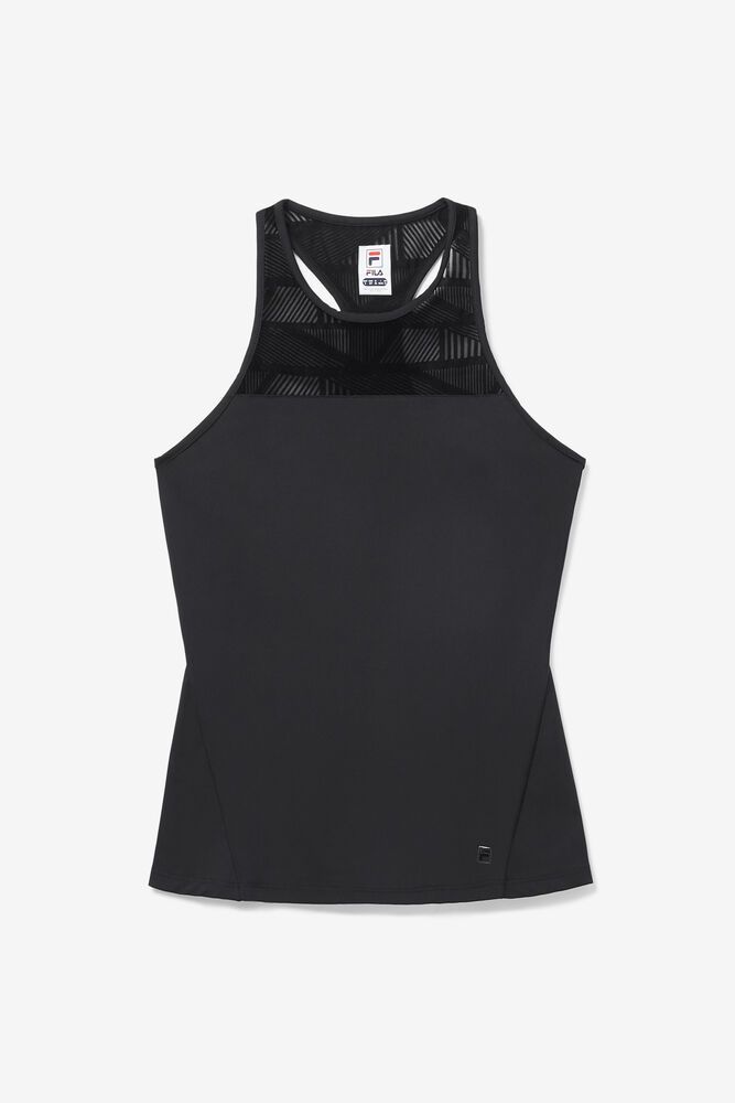 Fila Tank Top Slice Halter Womens Black - India YER-047368